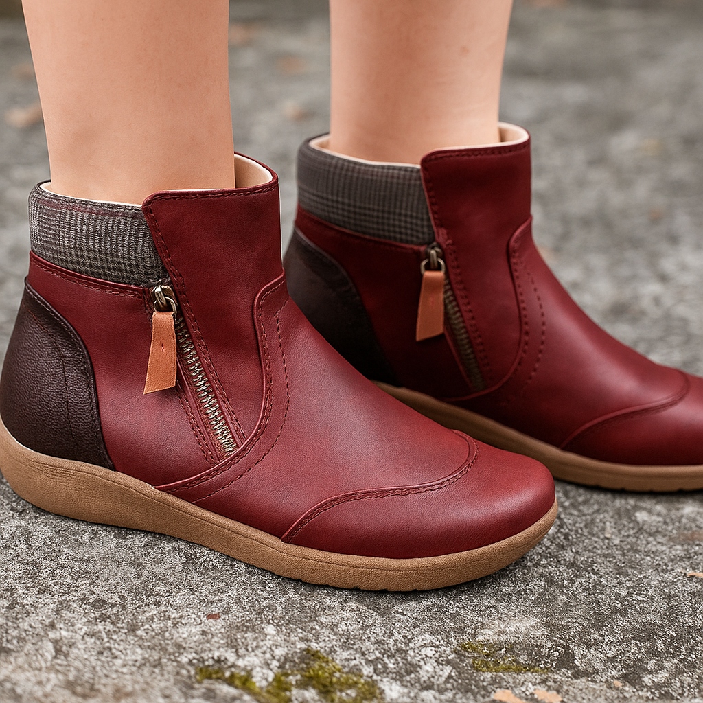 Dames enkellaarsjes in vintage design - Noraya