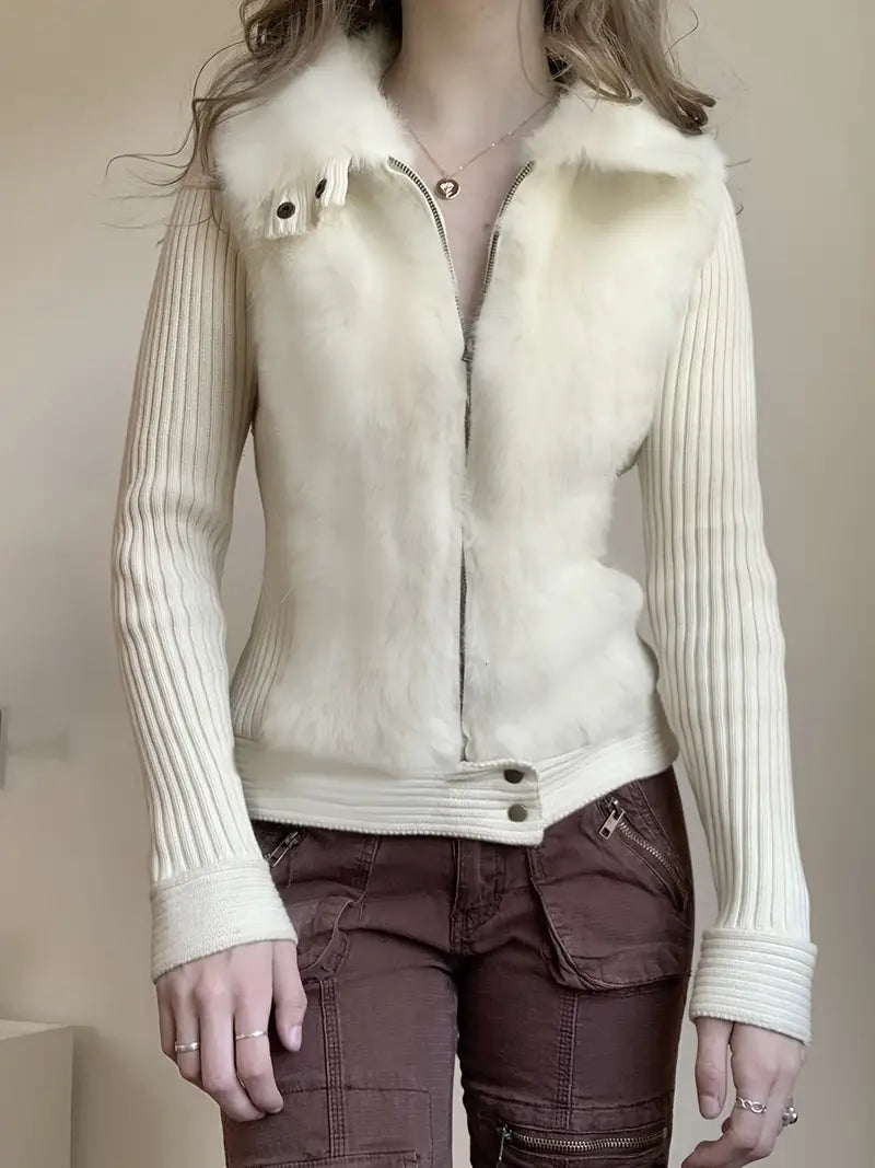 Aileen™ Getailleerd Vest met Bontkraag