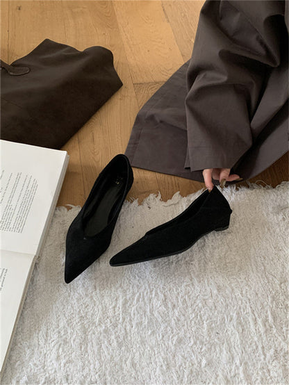 Damesschoenen met suède-effect en spitse neus - Ines