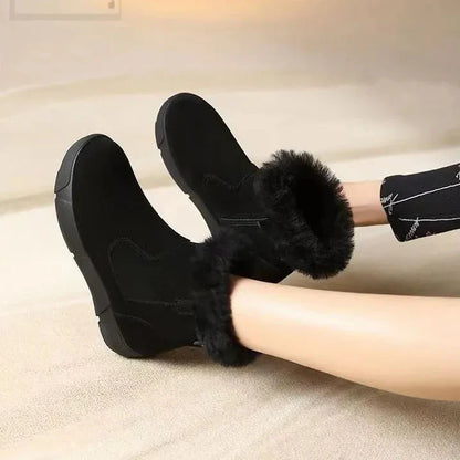 Dames enkellaarsjes met suède-effect voor de winter - Gialysa