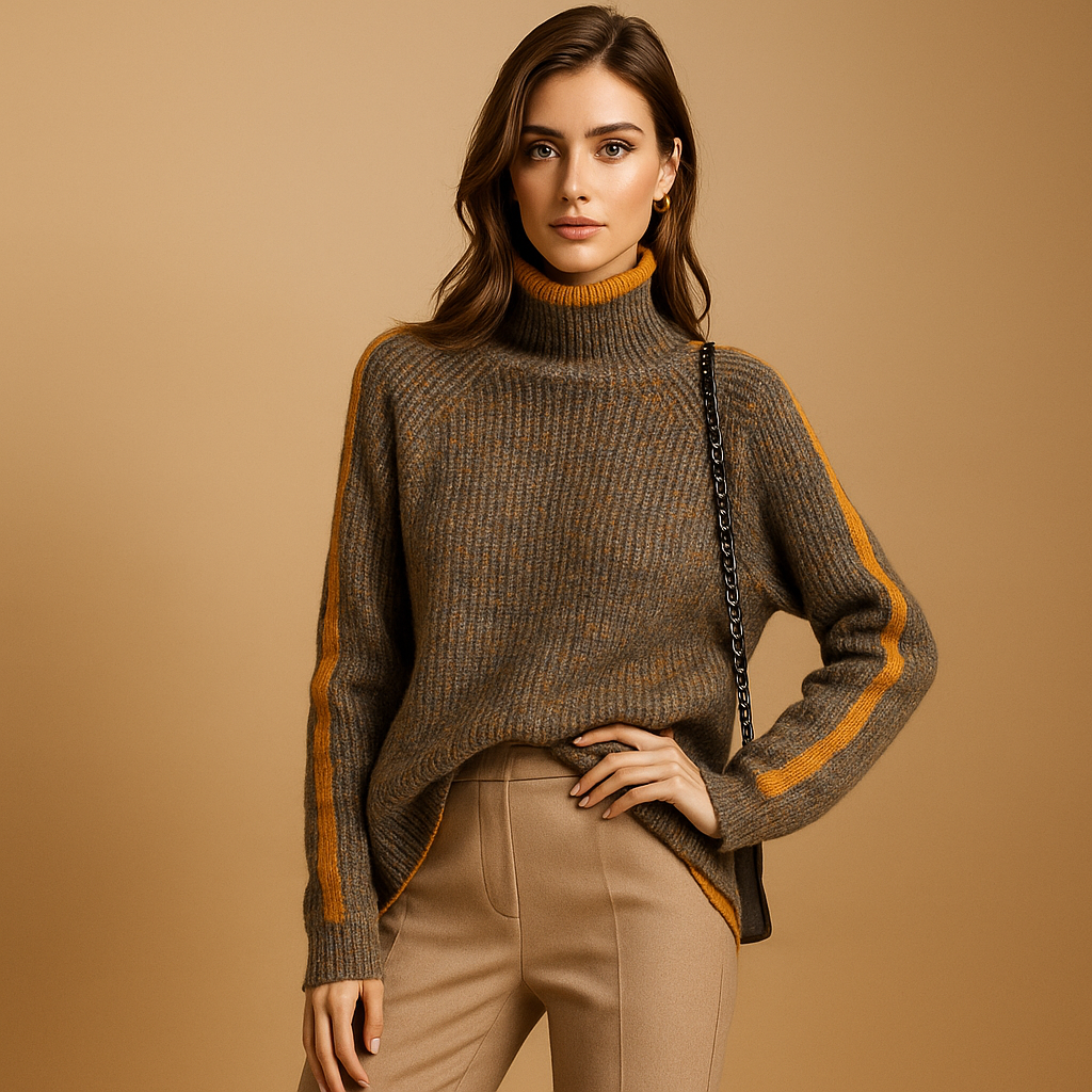 Damestrui met col en mouwstrepen - Kyla