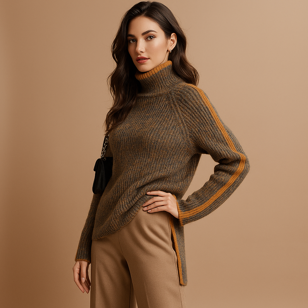 Damestrui met col en mouwstrepen - Kyla