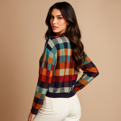 Damestrui met veelkleurige ruitprint - Maëlle