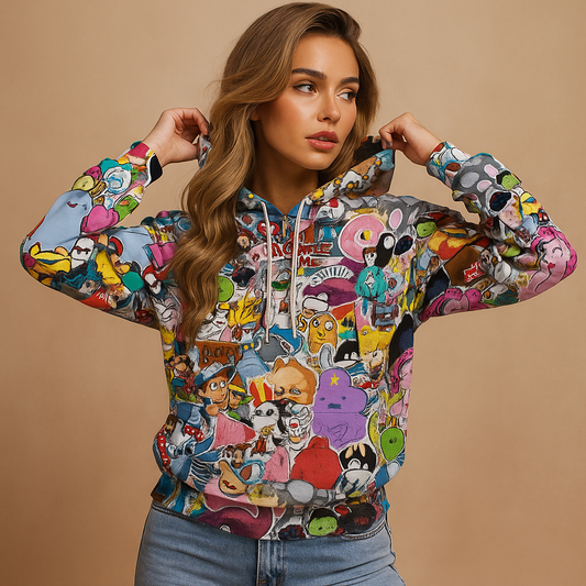 Dames sweatshirt met print en capuchon - Arlet