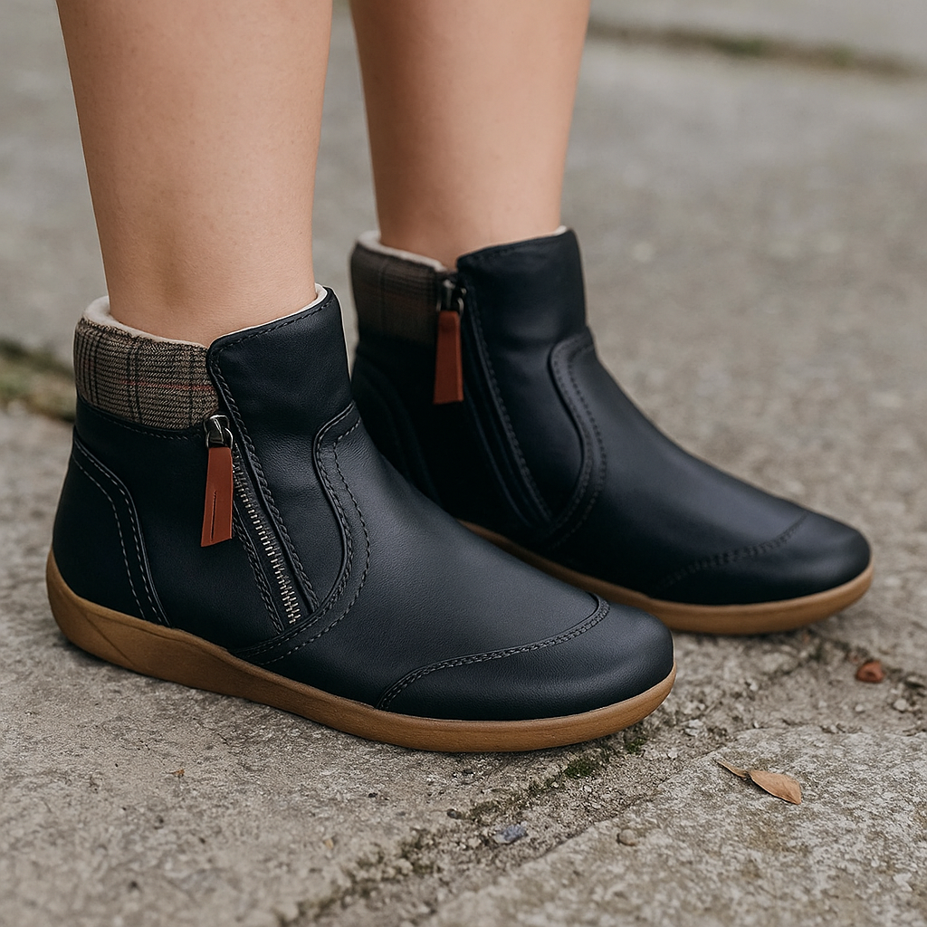 Dames enkellaarsjes in vintage design - Noraya