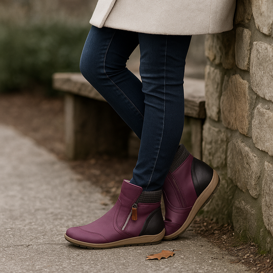 Dames enkellaarsjes in vintage design - Noraya