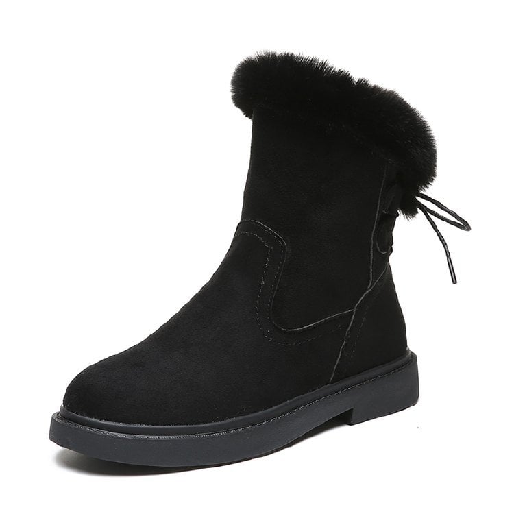 Enkellaarsjes met suède-effect voor dames - Marivelle