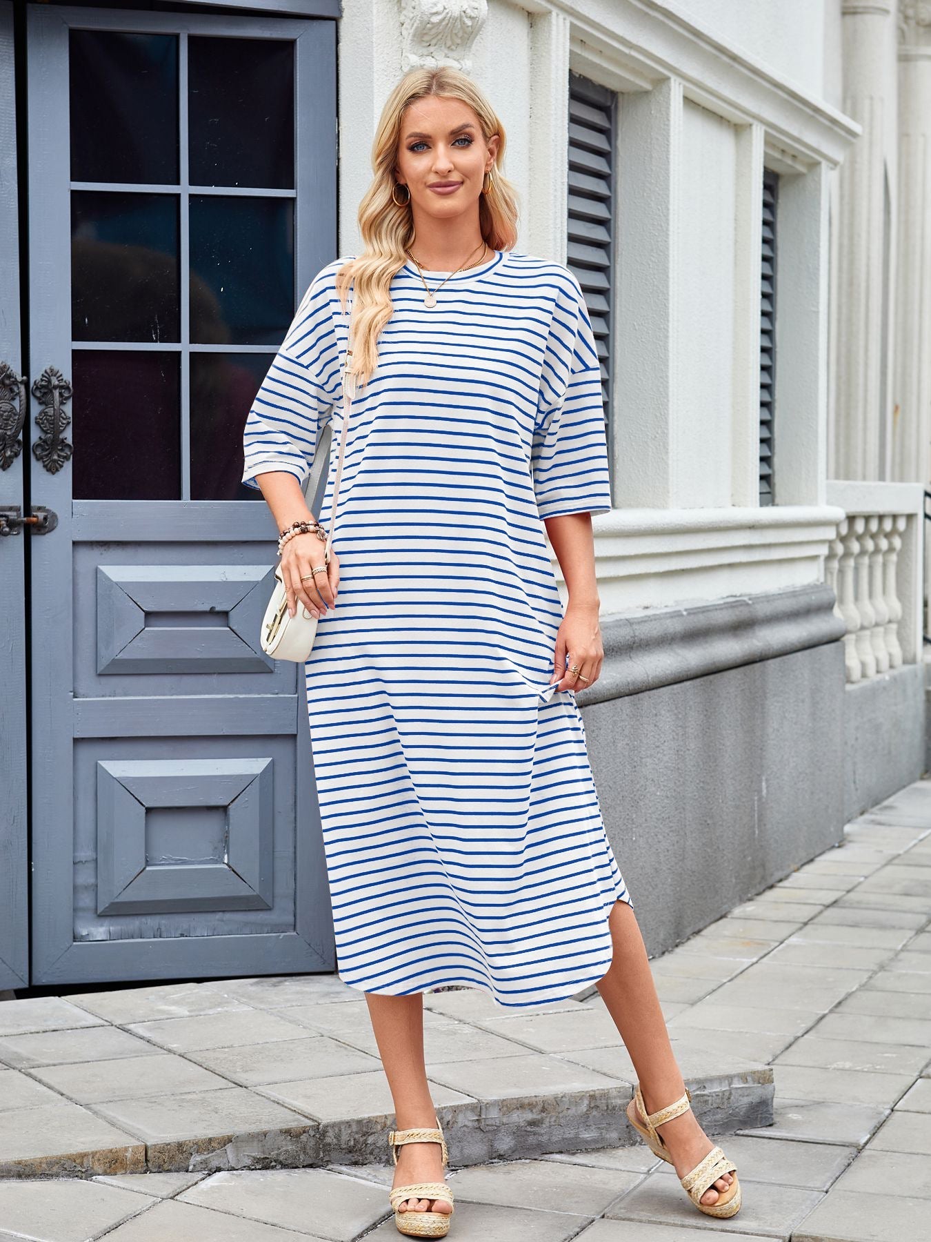 Lorena - Casual zomerjurk met strepen voor dames