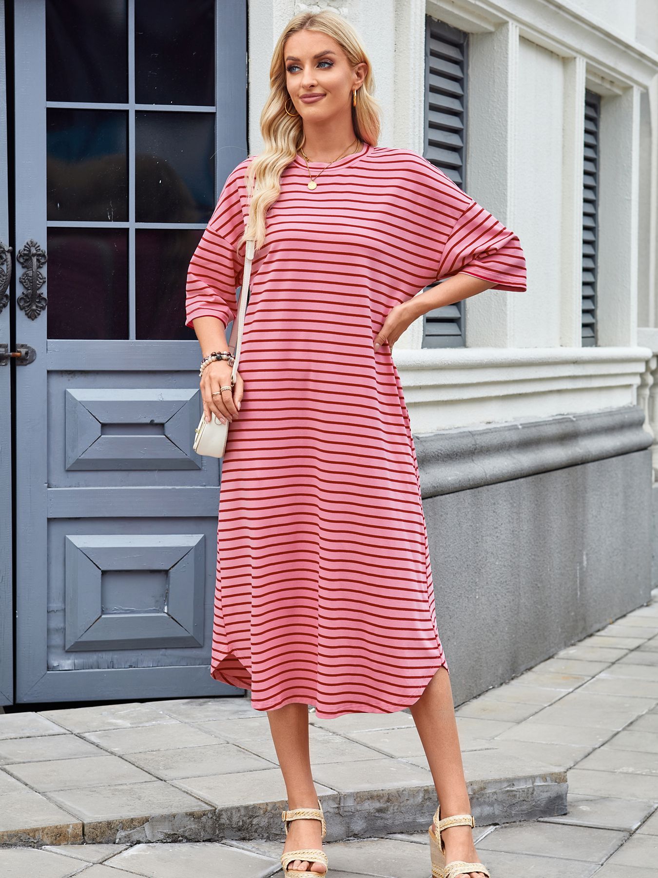 Lorena - Casual zomerjurk met strepen voor dames