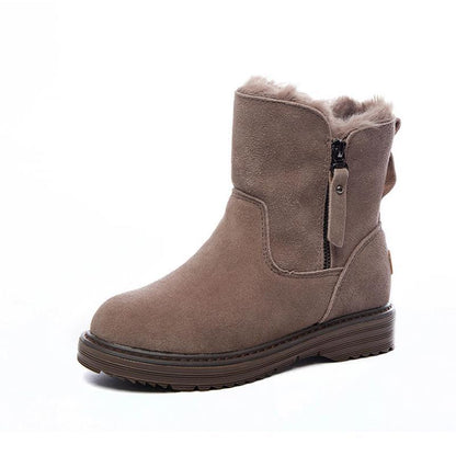 Dames enkellaarsjes met suède-effect voor de winter - Kaelis