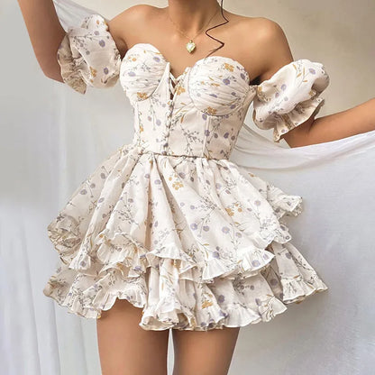 Nancy - Bloem uitgesneden kleine wikkeljurk