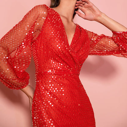 Damesjurk met paillettenstructuur - Aití