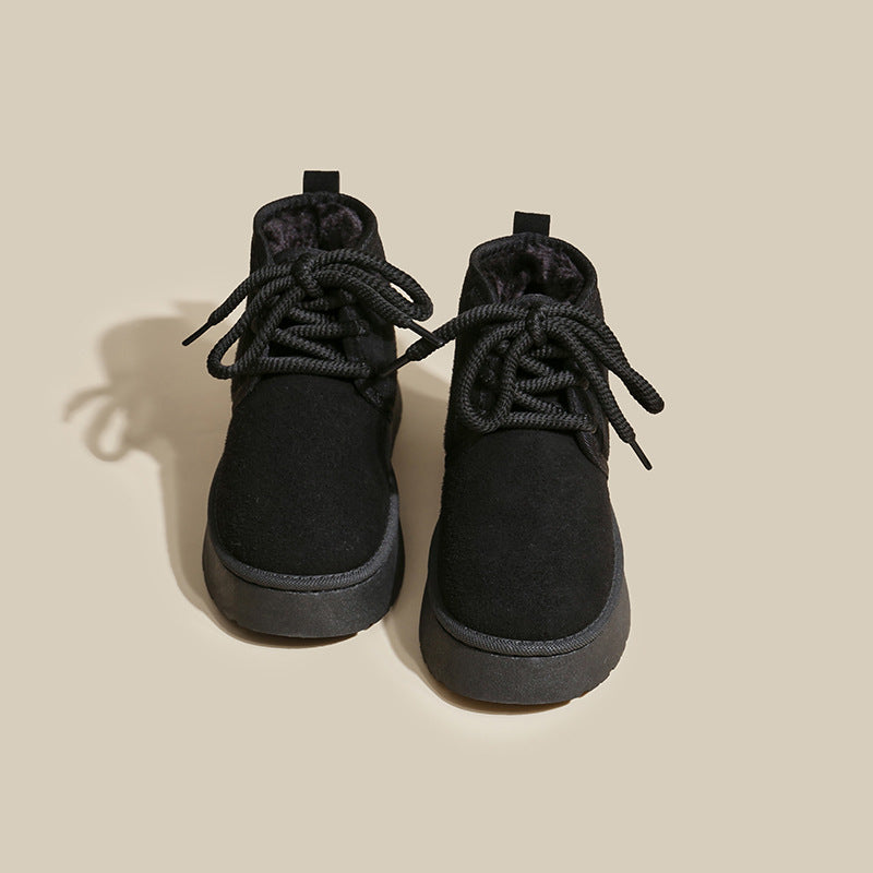 Dameslaarzen met een pluche omslageffect - Lanyra