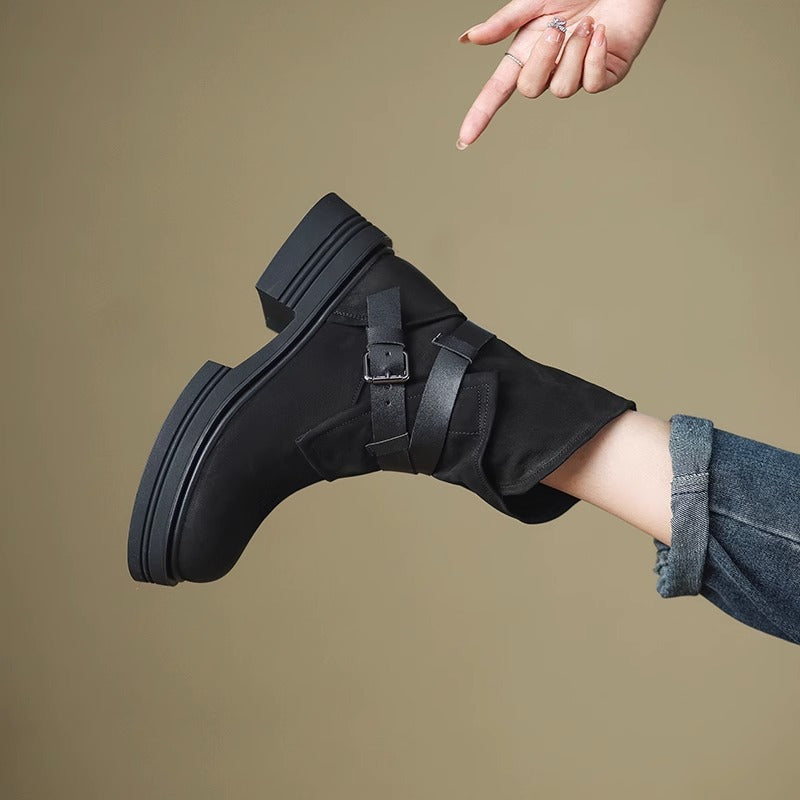 Dames enkellaarsjes retro vintage stijl - Elske