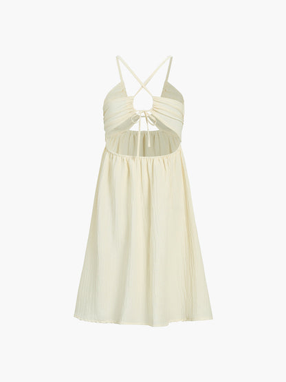 Addison - Rugloze Kriskras Split Midi Dress