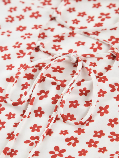 Lenay - Strappy Bloemenprint Kriskras Flowy Lange Soondress