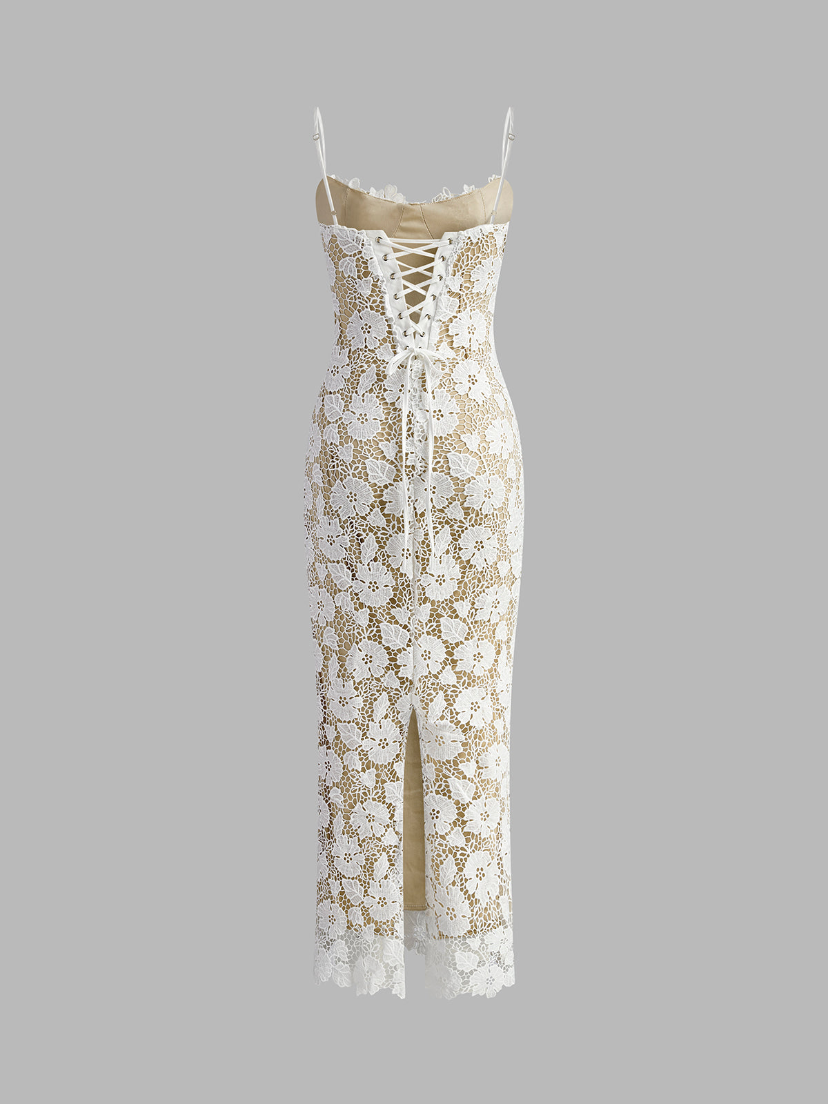 Cami - Half doorzichtige jurk met dubbele laag kant