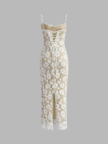 Cami - Half doorzichtige jurk met dubbele laag kant