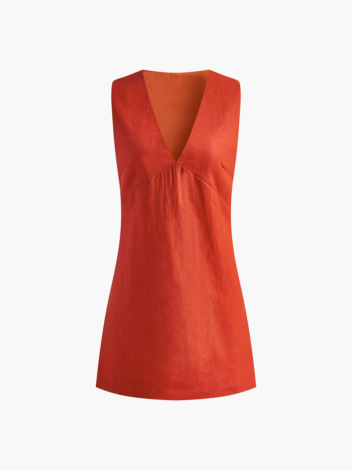 Clarise - Katoen & Linnen korte jurk met V-hals