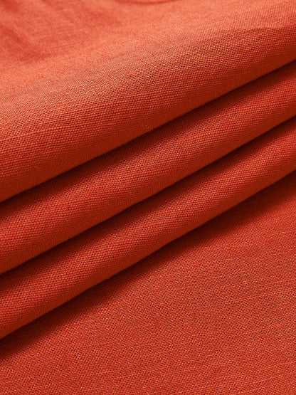 Clarise - Katoen & Linnen korte jurk met V-hals