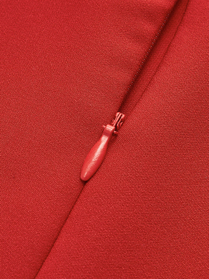 Sabina - Minimalistische, effen jurk met ronde hals