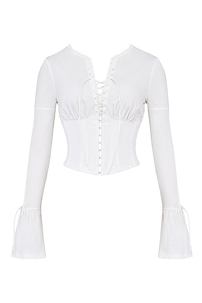 Elegante witte kanten top voor dames van Sorrelina