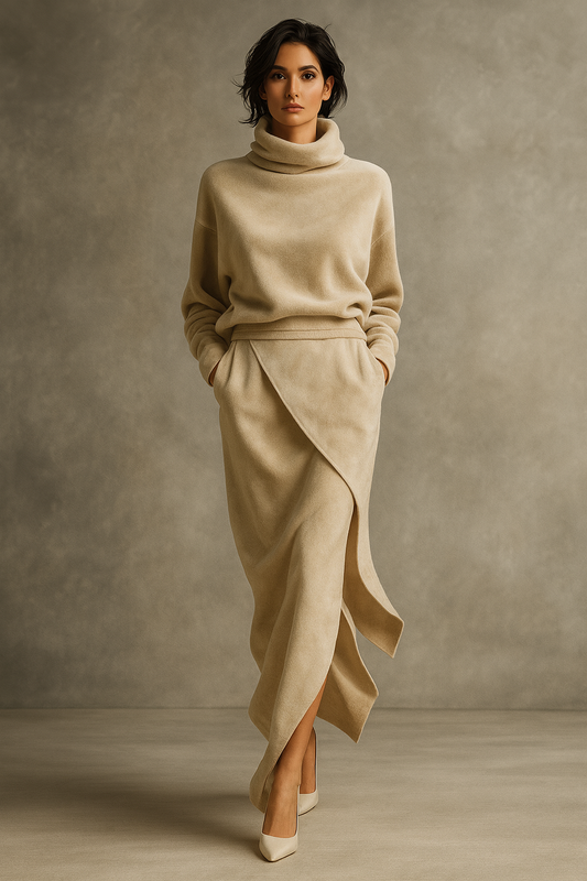 Elegante suède jurk voor dames - Raelynn