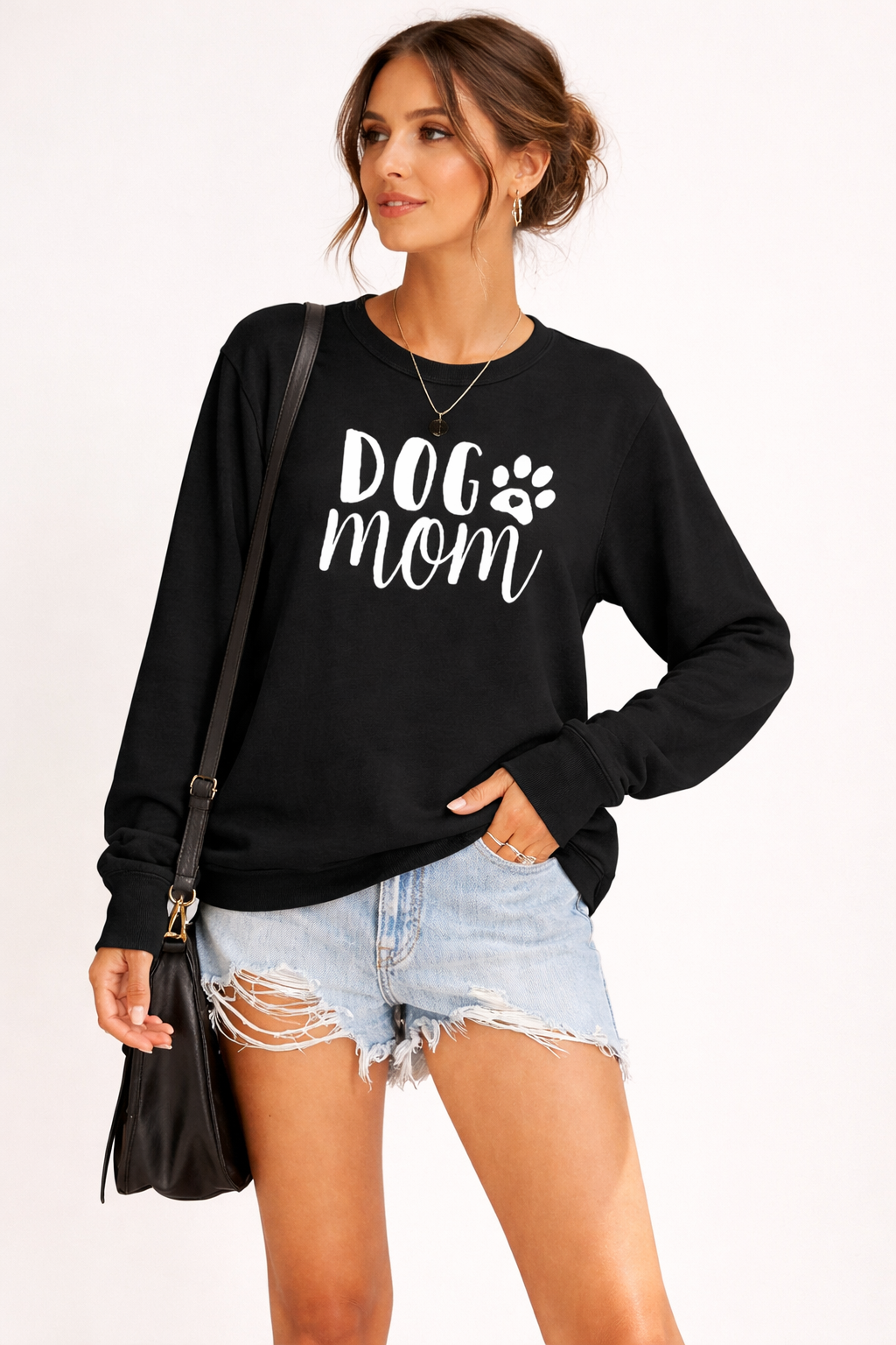 Dames sweatshirt met ronde hals en print - Signe
