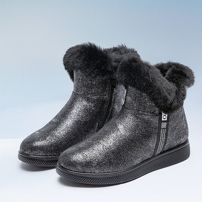 Winter enkellaarsjes met glanseffect voor dames - Nivara