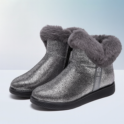 Winter enkellaarsjes met glanseffect voor dames - Nivara