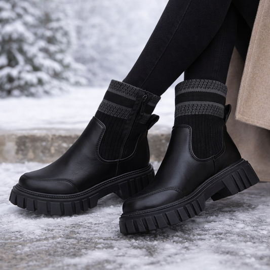 Gebreide dameslaarzen met dikke zolen - Narevi