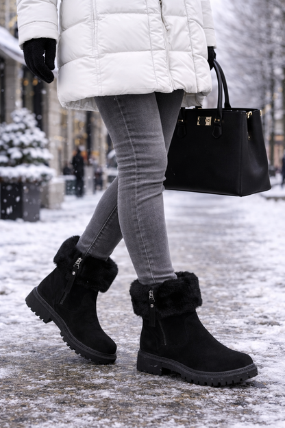 Dames snowboots met zijrits en thermovoering - Xavira