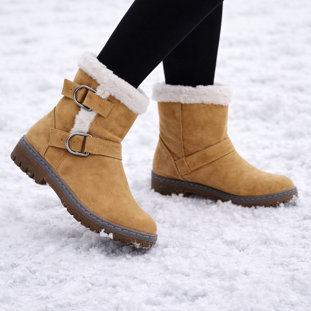 Dames sneeuwlaarzen met gespen met korte schacht - Zynara