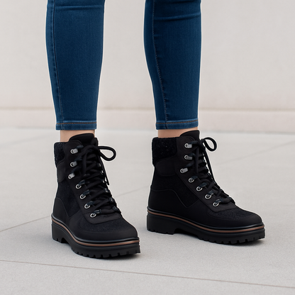 Dameslaarzen met verstevigde structuur en vetersluiting - Ismarie