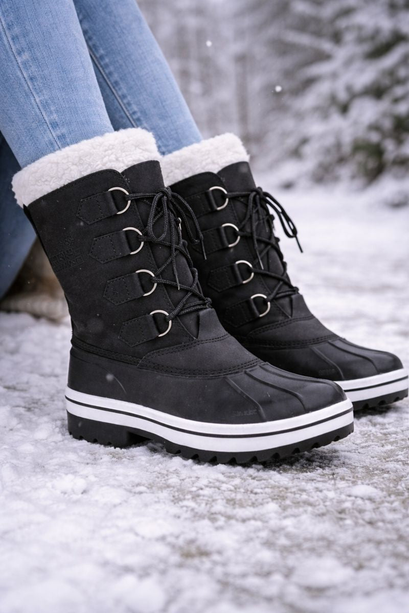 Waterdichte sneeuwlaarzen met vetersluiting voor dames - Cinthia