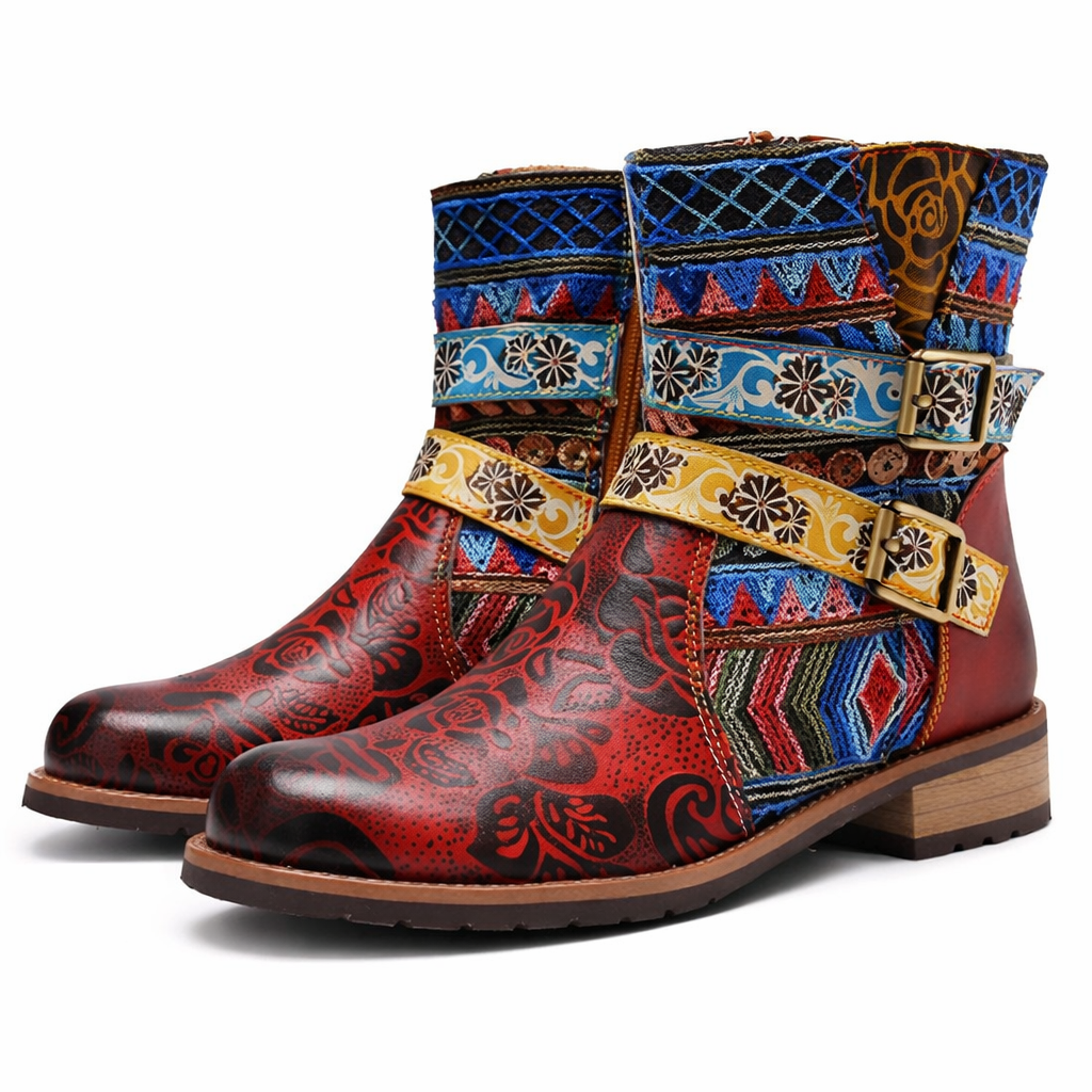 Decoratieve halfhoge dameslaarzen - Kjersti