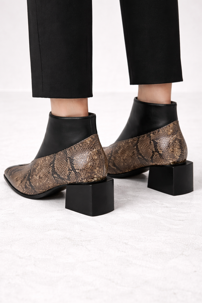 Stijlvolle dames enkellaarsjes met print - Avril