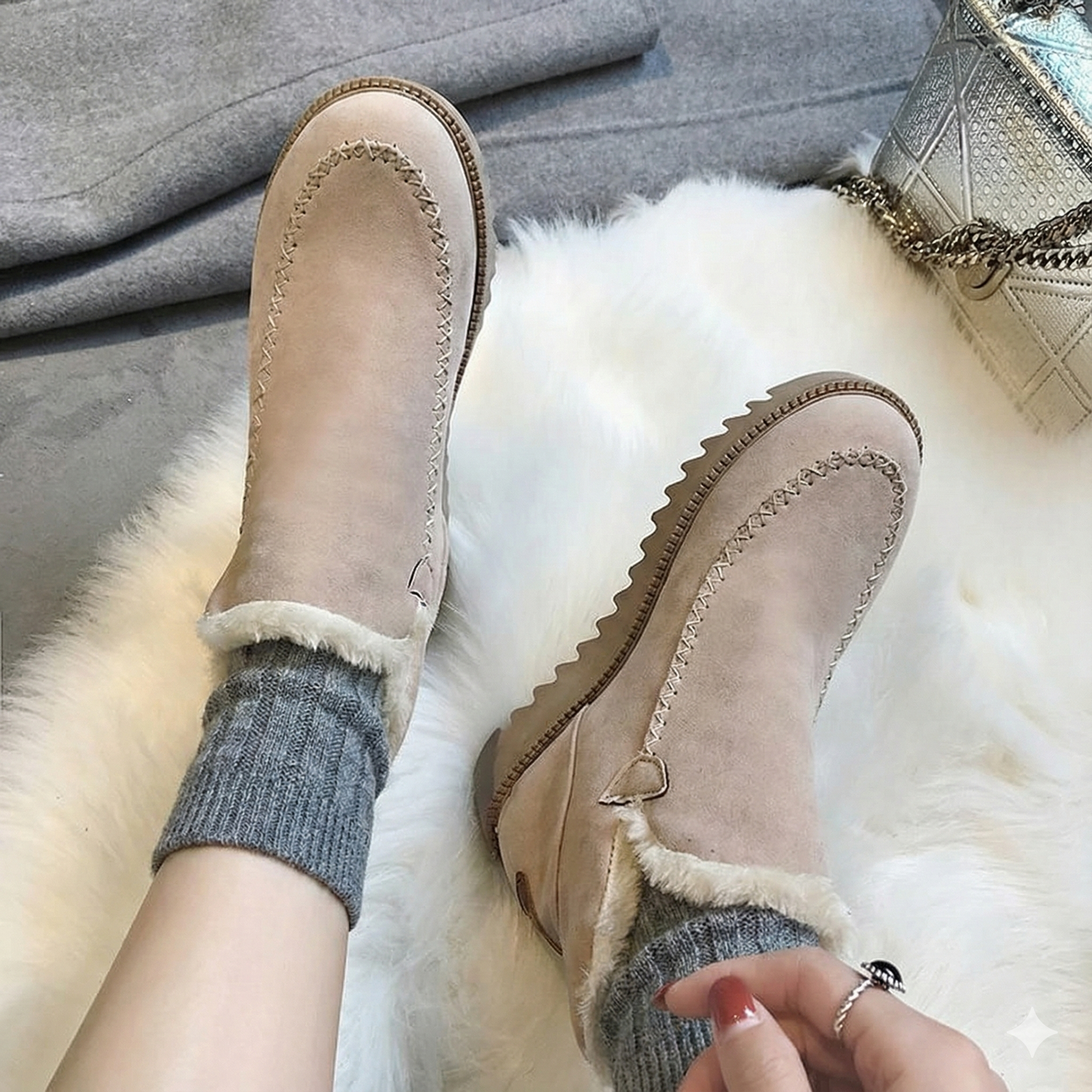 Gewatteerde dameslaarzen met thermische voering - Yelmath