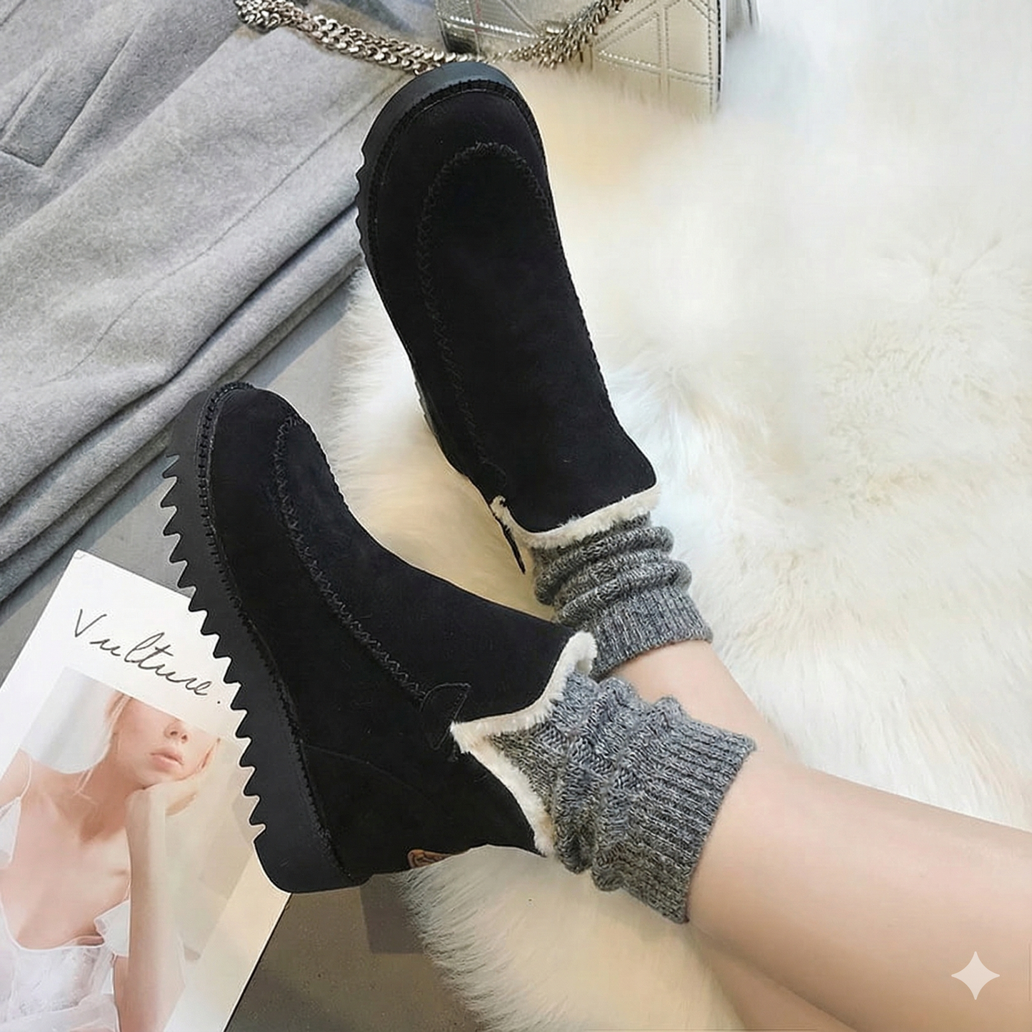 Gewatteerde dameslaarzen met thermische voering - Yelmath