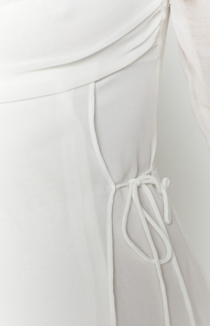 Constanza - Witte mini jurk met lange mouwen