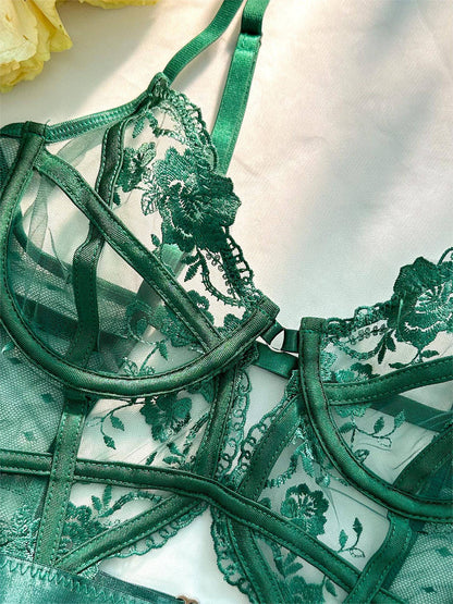 Groene Kanten Body Lingerie met Beugel
