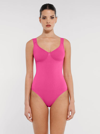Seamless Sculpting Diamond Neck Brief Bodysuit