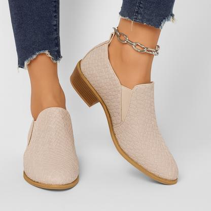 Vrouwelijke vegan oxford schoenen met geometrisch reliëf - Marcy