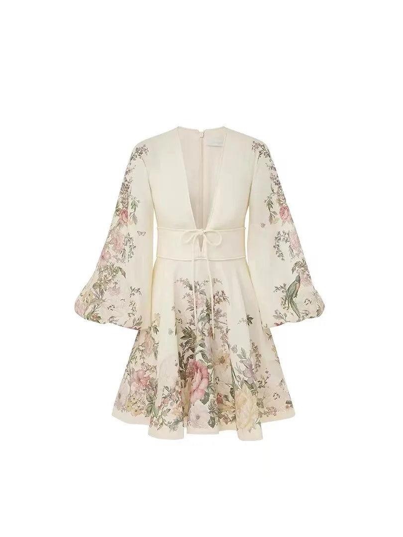 Mahalia - Gebloemde jurk met striksluiting