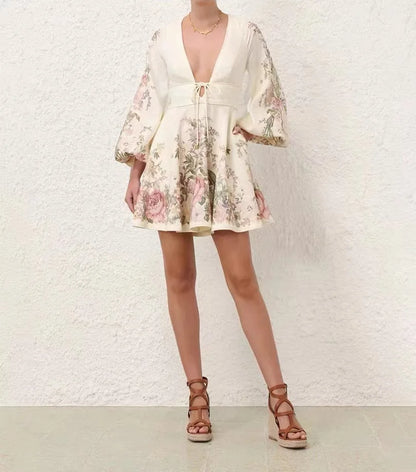 Mahalia - Gebloemde jurk met striksluiting