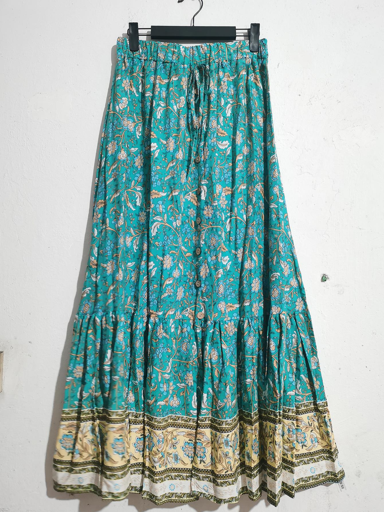 Damesrok met hoge taille en split in zomerstijl - Liora