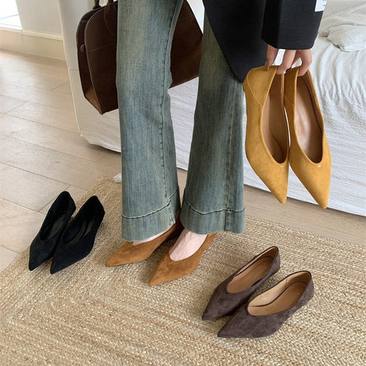 Damesschoenen met suède-effect en spitse neus - Ines