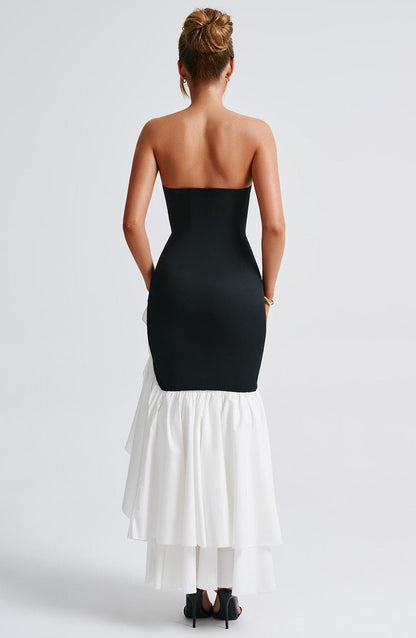Darlene - Stijlvolle strapless jurk met zijsplit