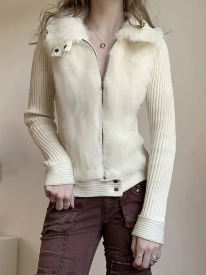 Aileen™  Getailleerd Vest met Bontkraag