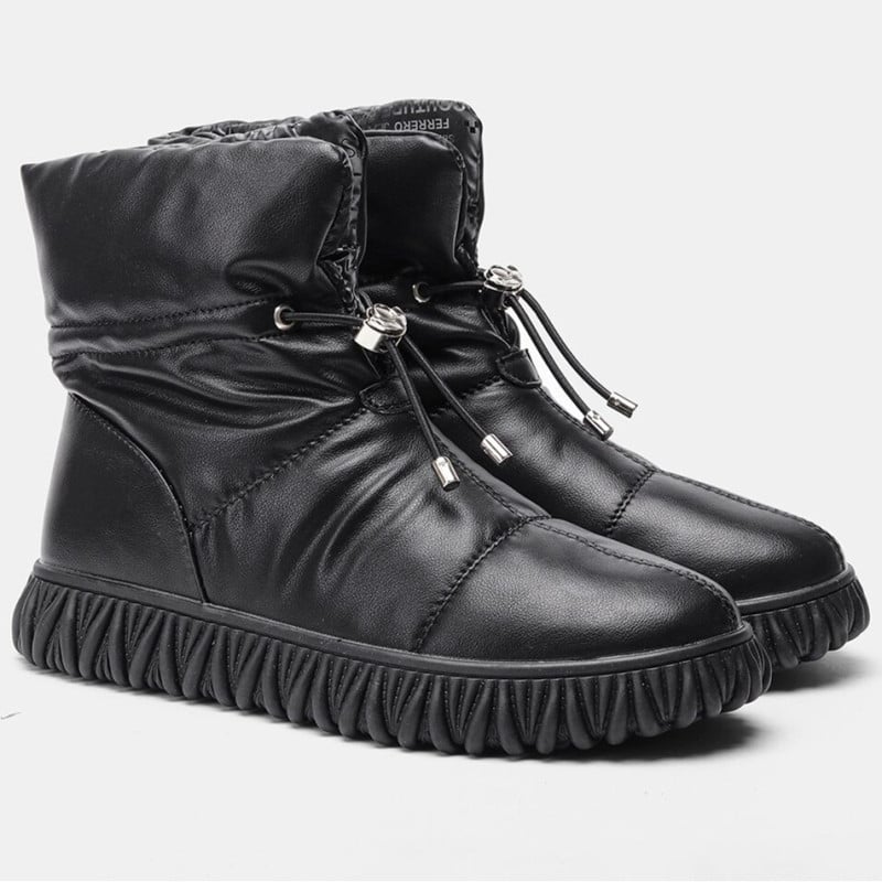 Waterdichte dames enkellaarsjes met vetersluiting - Ivonne